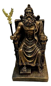 Estátua Deus Zeus no Trono (13cm)