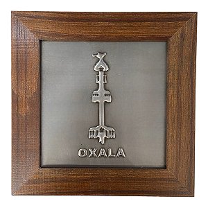Quadro Orixá Oxalá em Aço e Madeira (16cm)