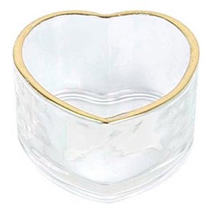 Porta Velas de Vidro Coração Dourado (10cm)