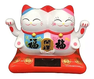 Casal Manekineko com Movimento (Felicidade)