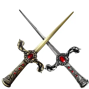 Punhal Athame Cigano com Pedra Vermelha (21cm)
