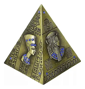 Cofre Pirâmide Egípcia em Metal (11cm)