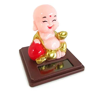 Mini Buda da Riqueza com Energia Solar (6cm)