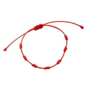 Pulseiras Vermelha 7 Nós de Proteção Kabbalah (Ajustável)