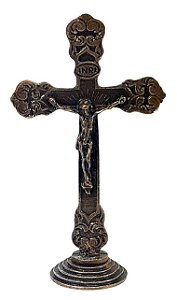 Estátua em Metal Crucifixo de Mesa (5cm)