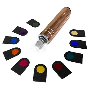 Bastão Cromático 3 em 1 em Cobre com Cristal Natural (Pilha)