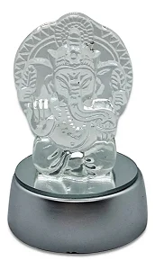 Ganesha em Cristal com Base de LED (10cm)