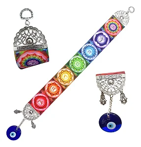 Móbile dos Sete Chakras com Olho Grego (50cm)