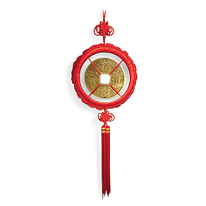 Móbile Talismã da Prosperidade com Moeda Chinesa (50cm)