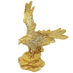 Águia Dourada em Resina Força e Poder (16cm)