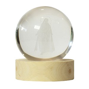 Luminária Nossa Senhora das Graças com Esfera de Cristal (LED)