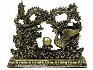 Estátua Dragão e a Fênix (12cm)