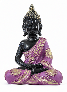 Estátua Buda Nirvana Meditando (Magenta)
