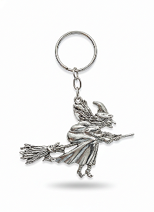 Chaveiro Bruxa na Vassoura com Argola (6cm)