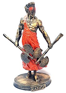 Estátua Orixá Xangô com Dois Machados Grande (25cm)