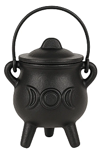 Caldeirão de Bruxa em Ferro Fundido com Tampa (10cm)