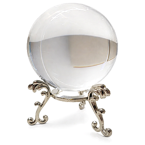 Bola de Cristal com Suporte em Metal (10cm)