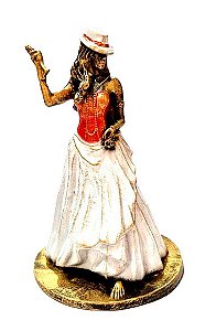 Estátua Orixá Malandra Saia Branca em Resina (11cm)