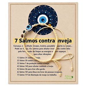 Pulseira 7 Salmos Contra Inveja com Olho Grego