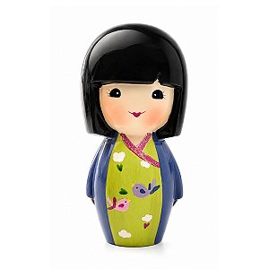 Cofrinho Boneca Kokeshi em Cerâmica (16cm)