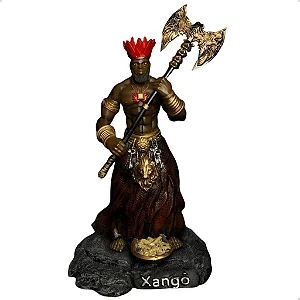 Estátua Orixá Xangô com Machado (35cm)