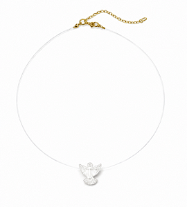 Colar Choker Espírito Santo em Madrepérola com Fio de Nylon
