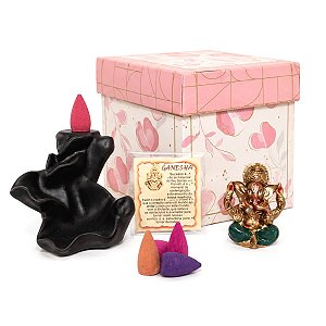 Kit Presente com Cascata de Fumaça e Estátua Ganesha