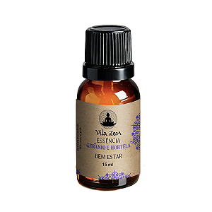 Essência Aromática Vila Zen Gerânio e Hortelã (15ml)