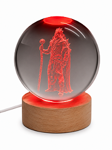 Luminária Exu com Esfera de Cristal (8cm)