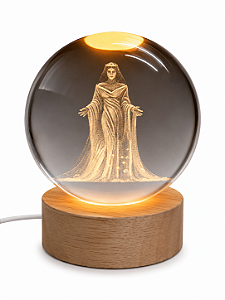 Luminária Iemanjá com Esfera de Cristal (8cm)