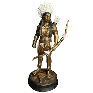 Estátua Caboclo Pena Branca em Resina (27cm)