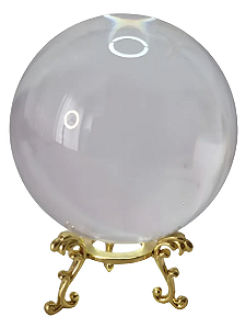 Bola de Cristal com Suporte em Metal Dourado (8cm)