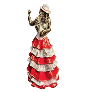 Estátua Maria Navalha Saia Vermelha e Branca (11cm)