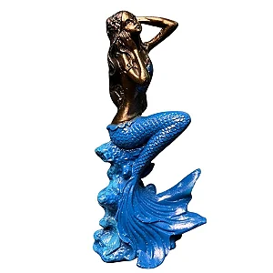 Estátua Orixá Iemanjá Sereia em Resina (15cm)