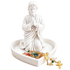 Porta Terço e Rosário Sagrado Coração de Jesus (12cm)