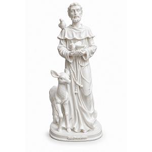 Estátua São Francisco Assis com Cervo (30cm)