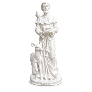 Estátua São Francisco Assis com Cervo (30cm)