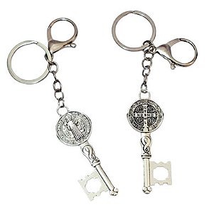 Chaveiro Chave de São Bento em Metal (13cm)