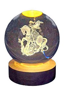 Luminária São Jorge com Esfera de Cristal (8cm)