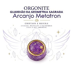 Mini Orgonite Ametista Arcanjo Metatron (Geometria Sagrada)