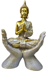Estátua Mãos de Buda Meditando (21cm)