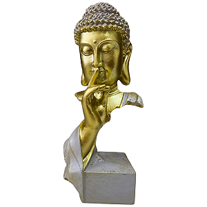 Estátua Busto de Buda Silêncio (18cm)