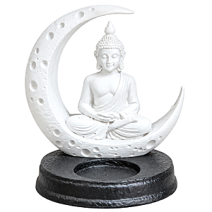 Incensário e Porta Velas Buda na Lua (12cm)