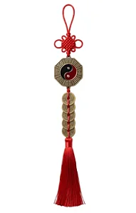 Baguá Yin Yang com Espelho e Moedas Chinesas (35cm)