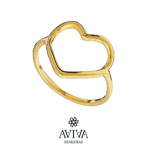 Anel Delicado de Coração Vazado