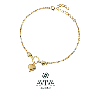 Tornozeleira com Pingente de Coração - Delicadeza e Sofisticação