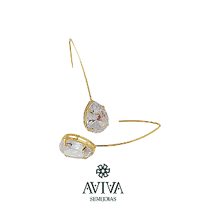 Brinco com Zircônia em Formato de Gota - Sofisticação e Brilho