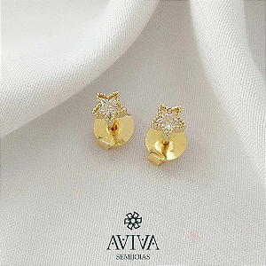 Brinco Solitário com Zircônia em Formato de Coração - Elegância e Romance