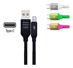 CABO DE DADOS USB TIPO-C EMBORRACHADO COLORIDO 1.2 METROS KAPBOM