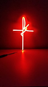 Placa Neon de Led "Fé"
